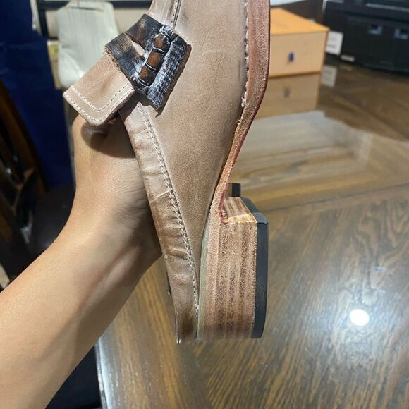 FreeBird by Steven MonaLisa Mules Loafers, leather, taupe, women’s slip on - Picture 3 of 7